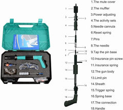 Rivet Gun with 20 Nails, 5-Speed Adjustable, Double Silencer Steel Nail Gun