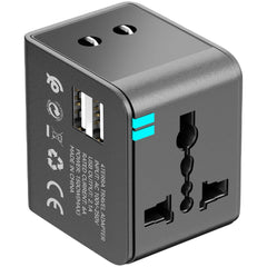 Universal Travel Adapter - Worldwide Mobile Charger with USB & Type-C Ports | High-Speed 1500W Output | Compact & Versatile International Power Solution