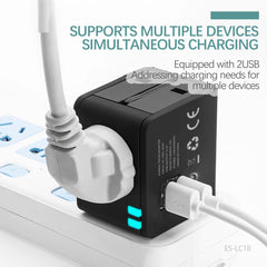 Universal Travel Adapter - Worldwide Mobile Charger with USB & Type-C Ports | High-Speed 1500W Output | Compact & Versatile International Power Solution