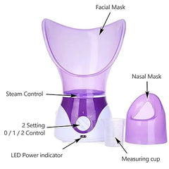 Facial Steamer | Professional Face Sauna Mask & Steam Inhaler | Moisturizer with Aroma Diffuser (Purple)