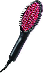 Simply Straight Ceramic Hair Straightening Brush | Black/Pink | Safe & Damage-Free Styling