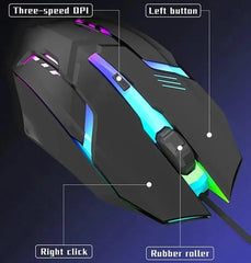 Wired Gaming Mouse with RGB Lights | Adjustable DPI & Ergonomic Design