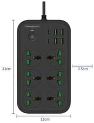 Protector Power Strip – 3000W with 6 Outlets, 4 USB PD Ports, Surge Protection, and Extension Cord for Home and Office Devices