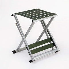 Camping Steel Pipe Folding Chair | Heavy Duty Outdoor Sports Chair with Nylon Ribbon Support